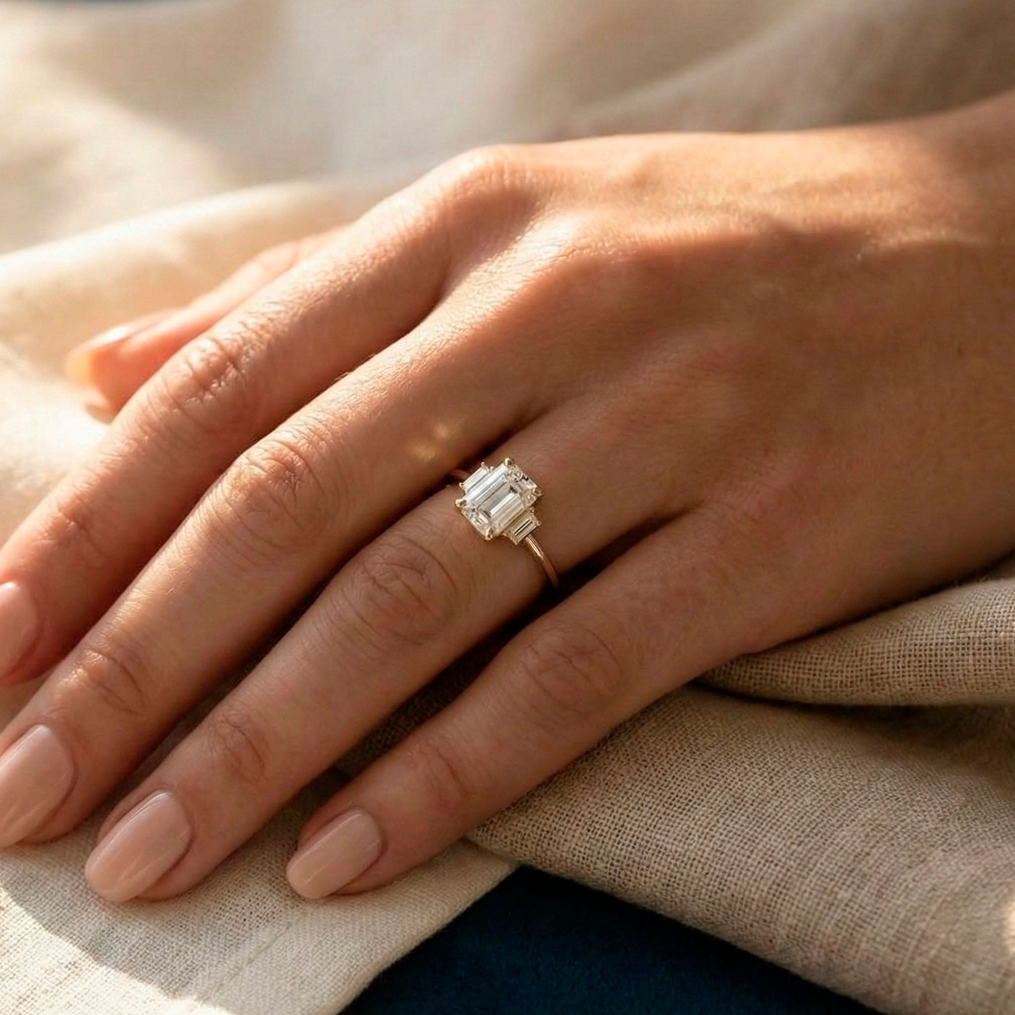Eva Ring | Minimalist Three Stone Engagement Ring – PAROI